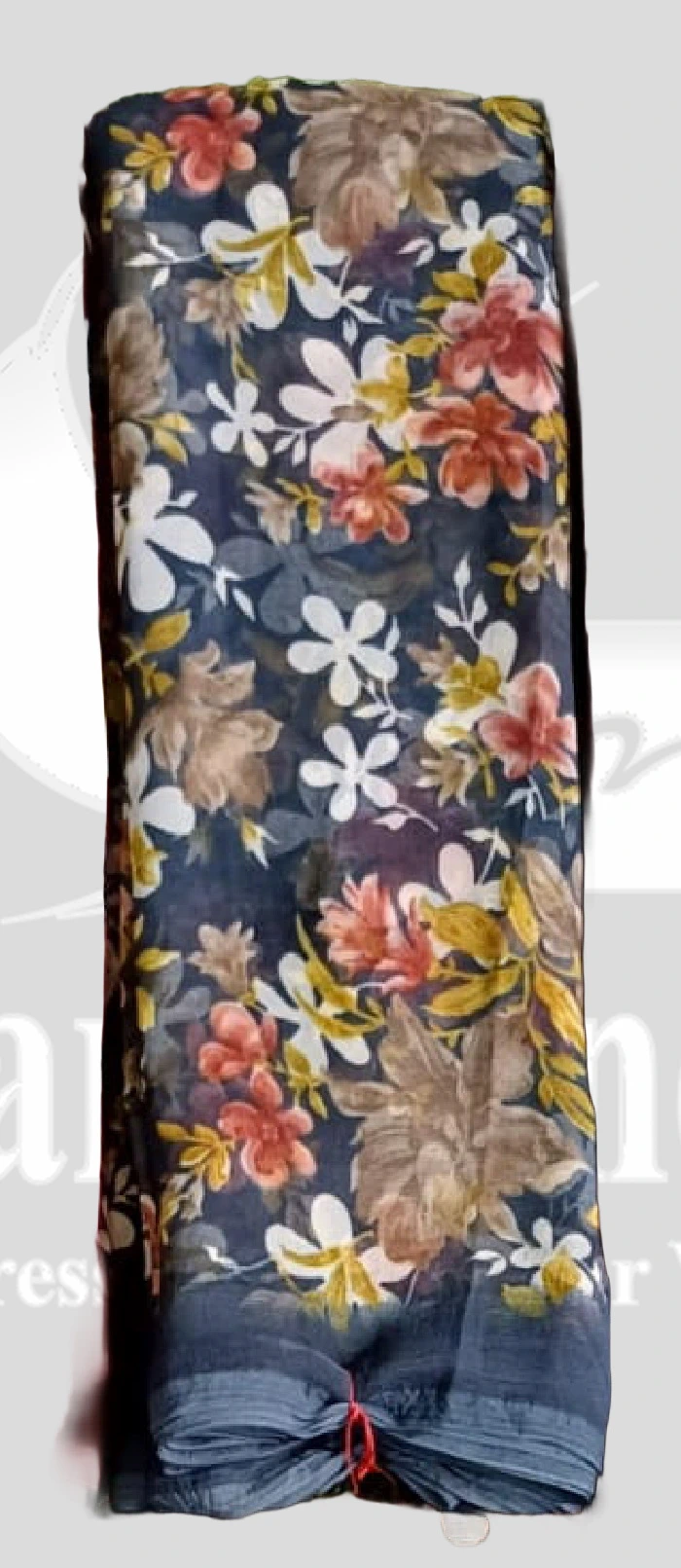 Chiffon Floral Printed Saree &ndash; SANGNI1204 &ndash; Navy Blue Mix